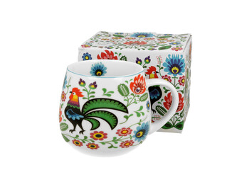 Kubek baryłka KOGUTY FOLK