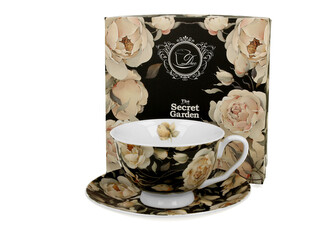 Filiżanka royal ze spodkiem ENGLISH ROSES BLACK