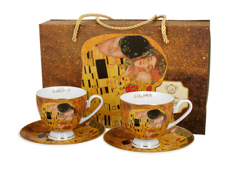 2 filiżanki ze spodkami KISS CLASSIC inspired by KLIMT - Golden Line