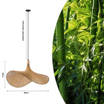 Immax BOHO SOMBRERO designové závěsné svítidlo D80cm, E27 přírodní ratan