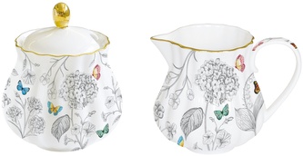 Porcelánová cukřenka a mléčenka Fleurs Et Papillons