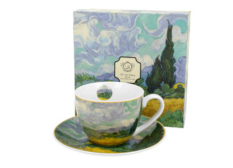 Filiżanka ze spodkiem WHEAT FIELD inspired by Van Gogh