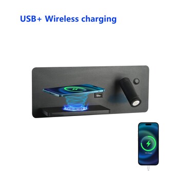 Immax LED Be PREPARE 4v1, bodové svítidlo s QI nabíjením, USB černá varianta levá