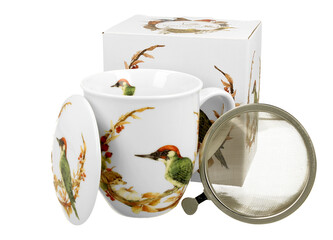 Kubek z zaparzaczem Ptasi Świat DZIĘCIOŁ ZIELONY