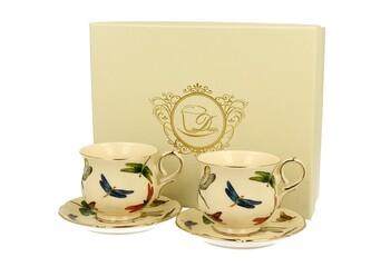 ECRU 2 filiżanki espresso ze spodkami WAŻKI