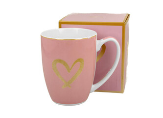 Kubek classic Różowy ZŁOTE SERDUSZKO
