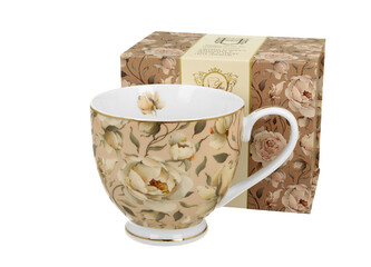 Kubek na stopce ENGLISH ROSES CREAM - Golden Line