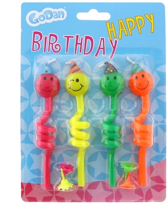 Świeczki -Uśmiechy na spiralach 4szt. GoDan