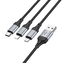 Datový kabel HOCO X102 3v1, USB A na Lightning, Micro USB, USB C, délka 1m, barva černá