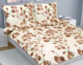 Povlečení bavlna na dvoudeku - Zahrada béžová - 240x200, 2ks 70x90 cm (240 cm šířka x 200 cm délka)