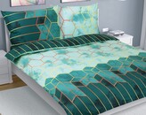 Povlečení bavlna na dvoudeku - Plástev zelená - 180x220, 2ks 70x90 cm