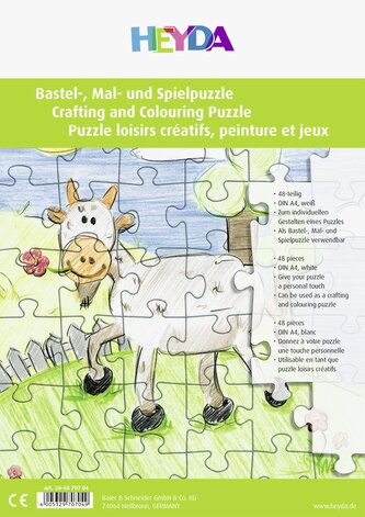 Puzzle A4 bílé - vhodné k pomalování vlastní tvorbou