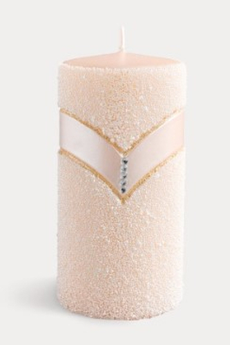 Świeca DIAMOND Walec średni 7xh14cmparafinowa piaskowa