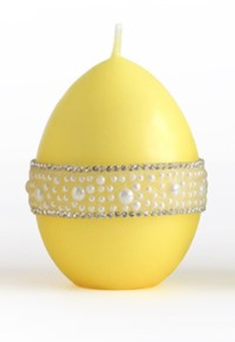 Świeca CRYSTAL jajko duże 7x11cm żółta