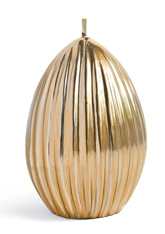 Świeca JAJKO KARBOWANE małe 6,5x8cmzłota