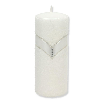 Świeca DIAMOND Walec duży parafinowa 7xh17,5cm biała