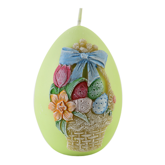 Świeca KOSZYCZEK Jajko duże 7x11cm zielona
