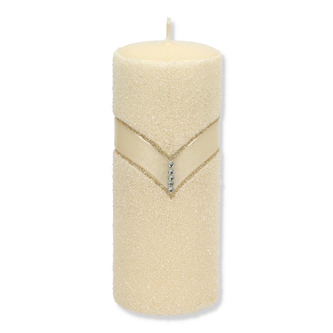 Świeca DIAMOND Walec duży parafinowa 7xh17,5cm kremowa