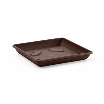 Miska pod květináč QUADRATO 25x25cm hnědá