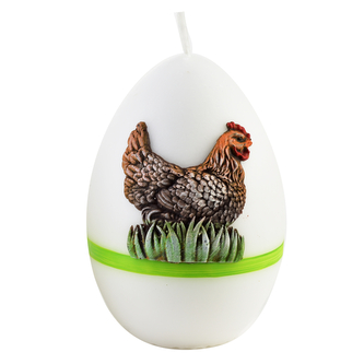 Świeca KURKA Jajko B 8xh11cmparafinowa zielona
