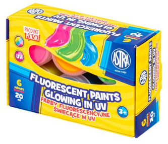 Farby fluorescencyjne 6 kol x 20 ml standard box, Astra