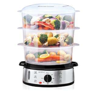 ALPINA-NK Parní hrnec elektrický třípatrový 9 litrů 800 W ED-258686