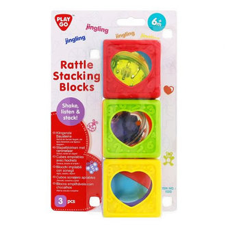 Kostka s chrastítkem 6 cm, 3 kostky