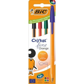 Długopis Orange Fine Cristal 4szt mix BIC