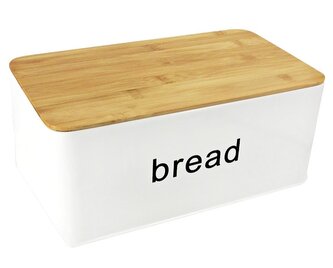 HIT Chlebník s bambusovým víkem bílá HT-22172386