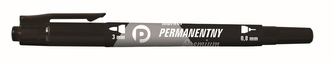 Marker permamentny premium.2 końcówki czarny.