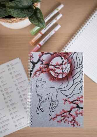 Zeszyt w kropki - japoński. Kitsune