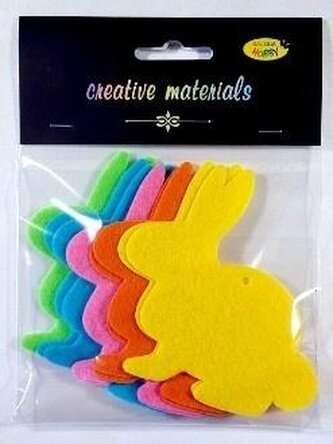 Zajączki z filcu 10cm 10szt mix