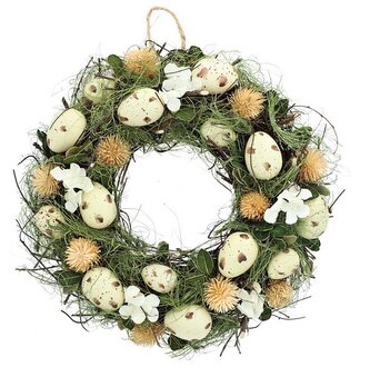 Velikonoční dekorace | KIRI | věnec s vajíčky | 32 cm | 812151