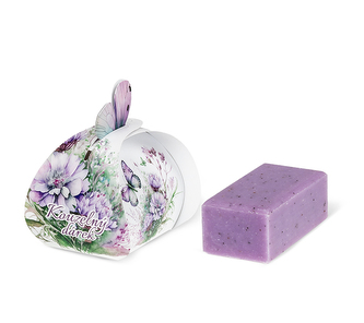 Přírodní mýdlo 50g s levandulovým olejem - fialová - 50g, 8x8x6 cm