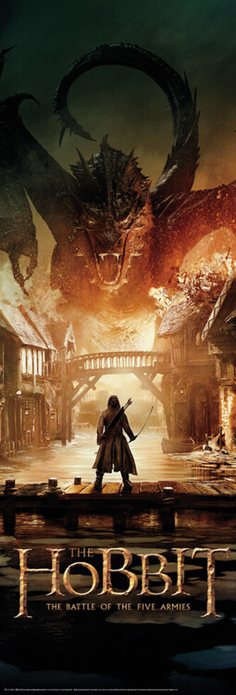 Plakát, Obraz - Hobbit - Smaug, 53 × 158 cm