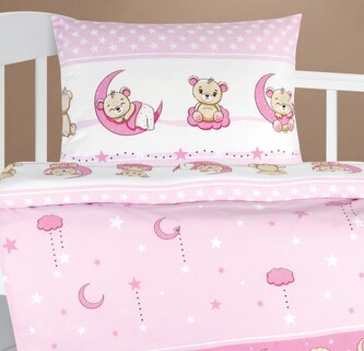 Dětské povlečení bavlna Agáta - Medvíďata růžová - 90x135, 45x60 cm