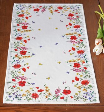 Vzorovaný ubrus - běhoun na stůl SPRING MEADOW III. 40x85 cm Mybesthome