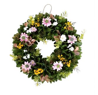 Dekorační věnec | LORIE | umělé květiny | 34x34x7,5 cm | 736452