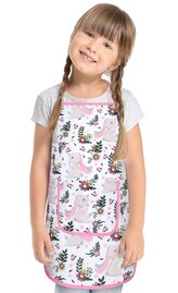 Dětská zástěrka - Králíček růžová - 47 x 60 cm, pro děti ve věku 5 - 8 let