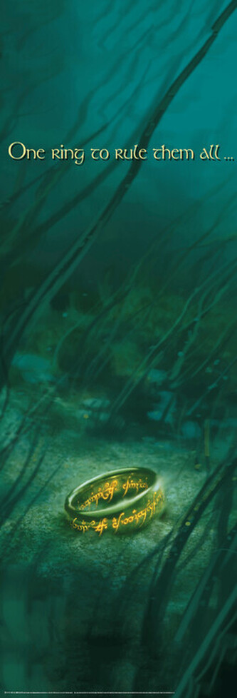 Plakát, Obraz - Lord of The Rings - One Ring To Rule Them All, 53 × 158 cm