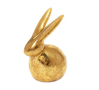 Velikonoční figurka | DESO | zlatý zajíc velký | 14,5x8,8x17 cm | 879130