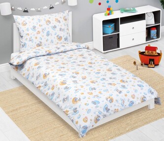 Povlečení bavlněné Junior - Koala měsíc, hvězda modrá, žlutá - 140x200, 70x90 cm