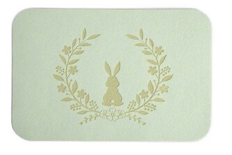 Prostírání na jídelní stůl SINTI | plstěný s reliéfem zajíce pistáciová | 735998