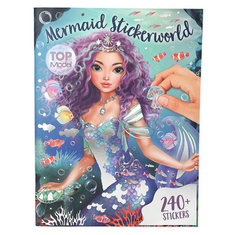 Velký kreativní sešit Mermaid Stickerworld Top Model, 240+ samolepek