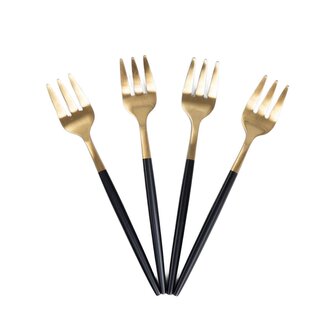 Sada dezertních vidliček | NOIA | zlatá s černým povrchem | 4 ks | 725692