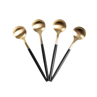 Sada dezertních lžiček | NOIA | zlatá s černým povrchem | 4 ks | 725685