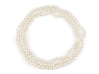 Perlový náhrdelník dlouhý, retro - 1 ks - 12 perlová