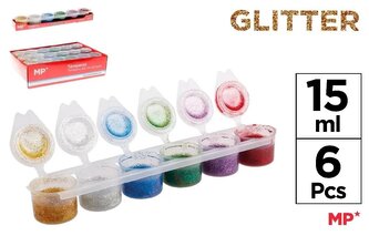 Farba plakatowa tempera brokat 6x15ml