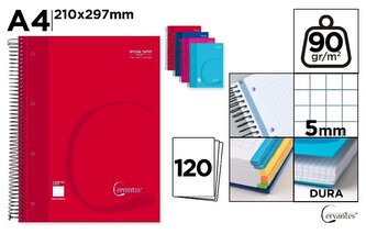 Notatnik A4/120K kołowy kratka MIX