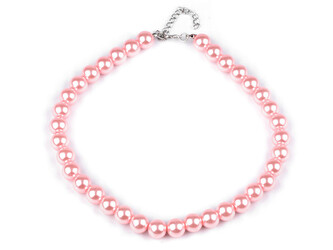 Perlový náhrdelník - 1 ks - 3 (10 mm) pudrová